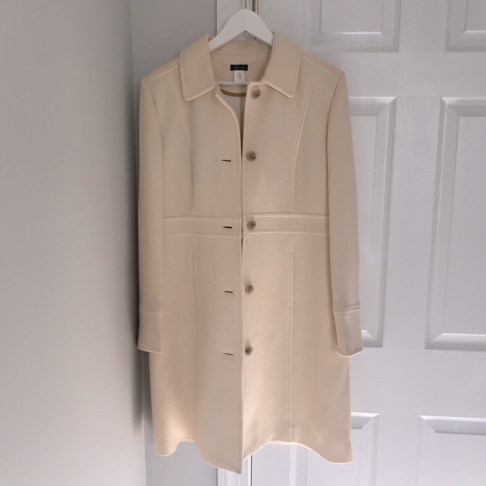 W16 J. Crew Classic Day Coat - Vintage White